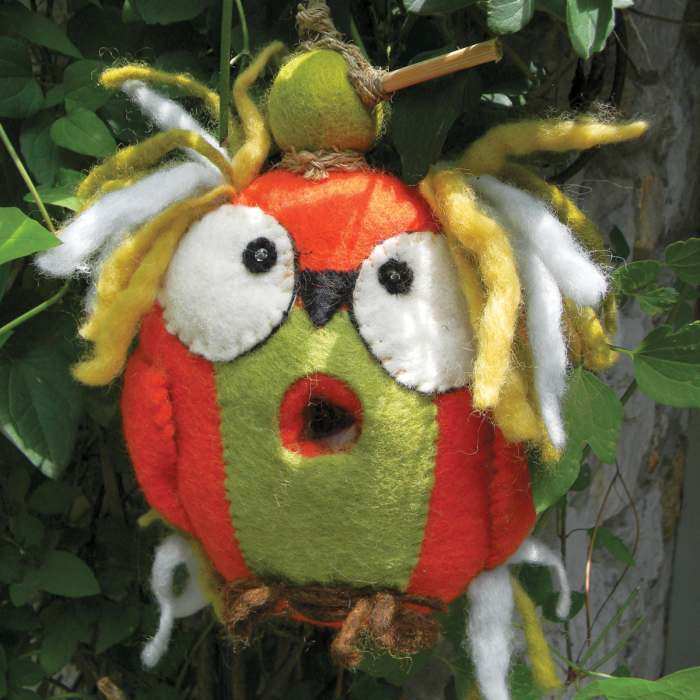 Wild Woolies Felt Bird House Crazy Owl